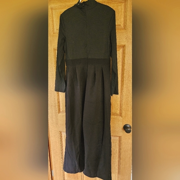 STYLEWE SZ. L Romper Beatiful long sleeve high neck black wide Leg romper NWT - Picture 2 of 9